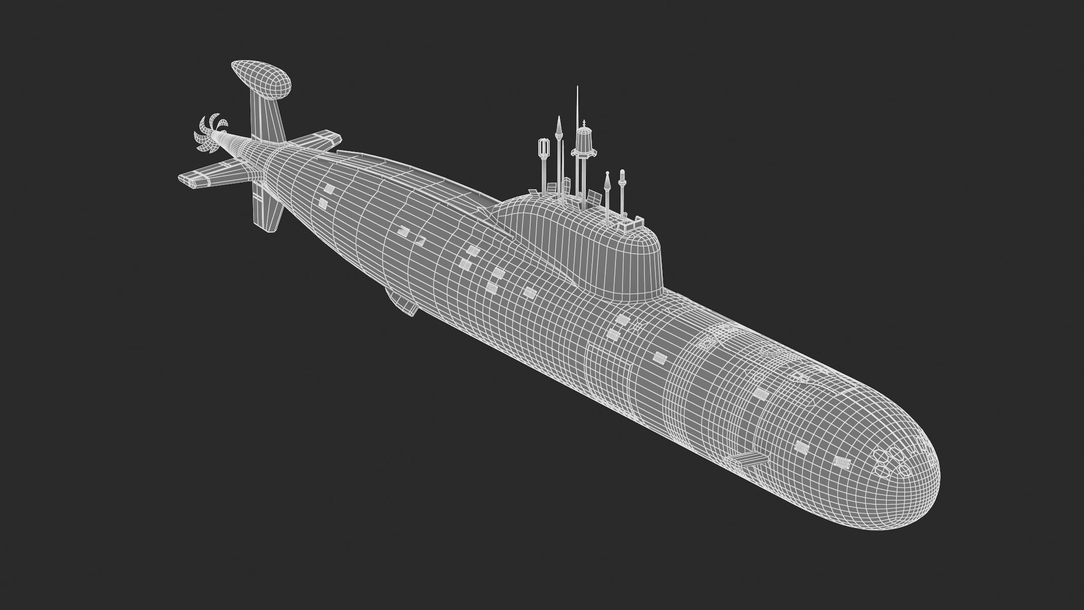 Nuclear Powered Attack Submarine Akula Class 3D model_11
