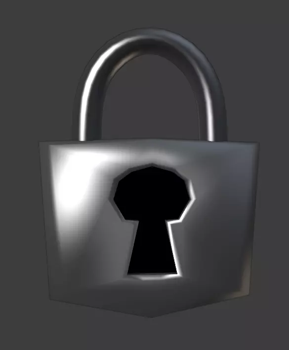 Low Poly Lock padlock Free low-poly 3D model_0