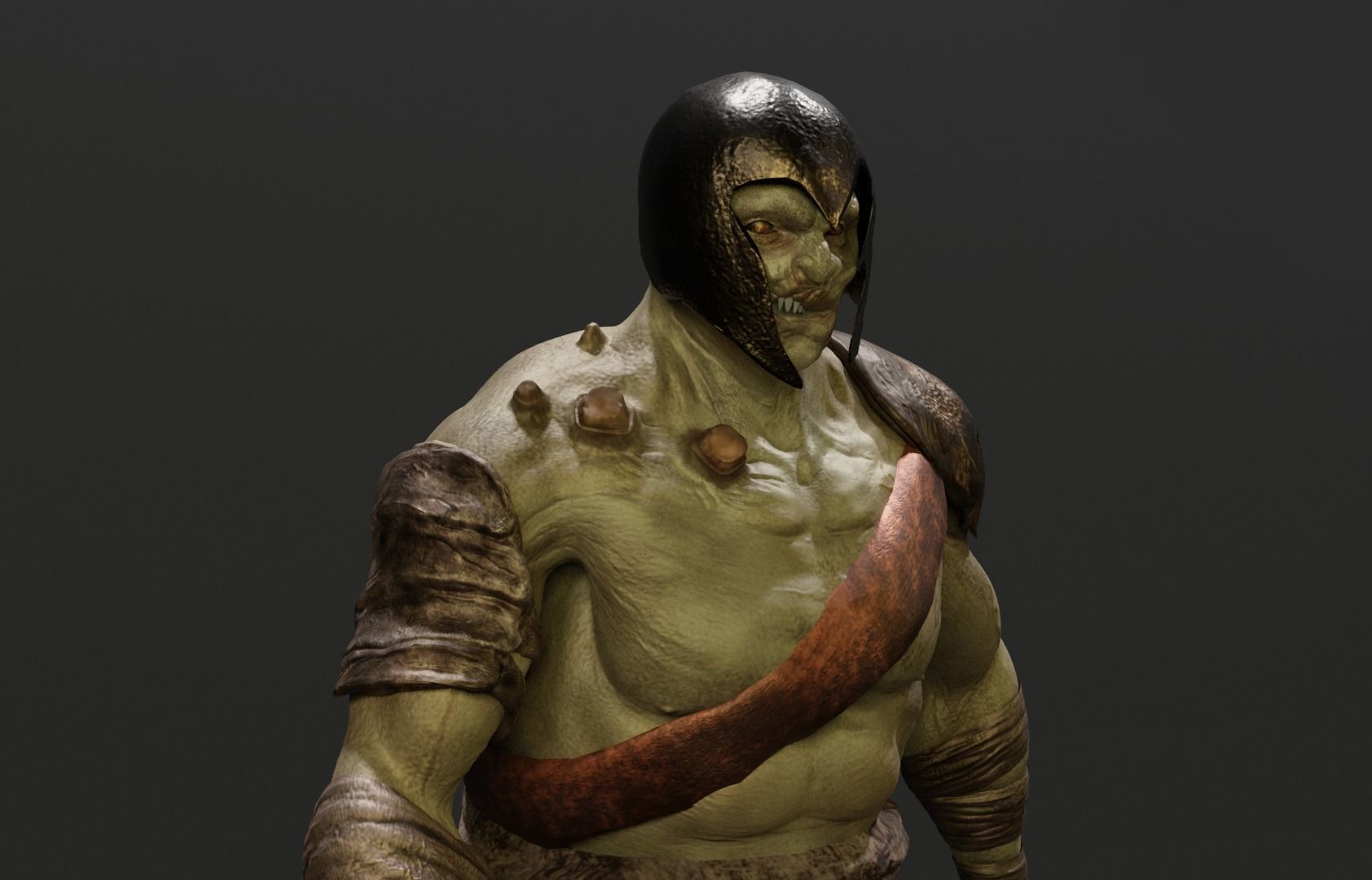 ORC MEDIEVAL ZBRUSH BLENDER Low-poly 3D model_3