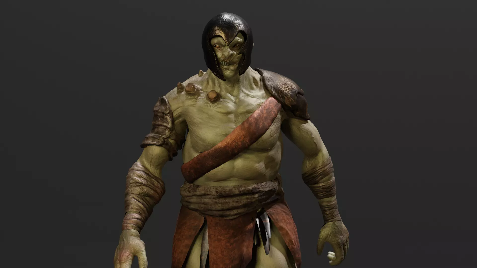 ORC MEDIEVAL ZBRUSH BLENDER Low-poly 3D model_0
