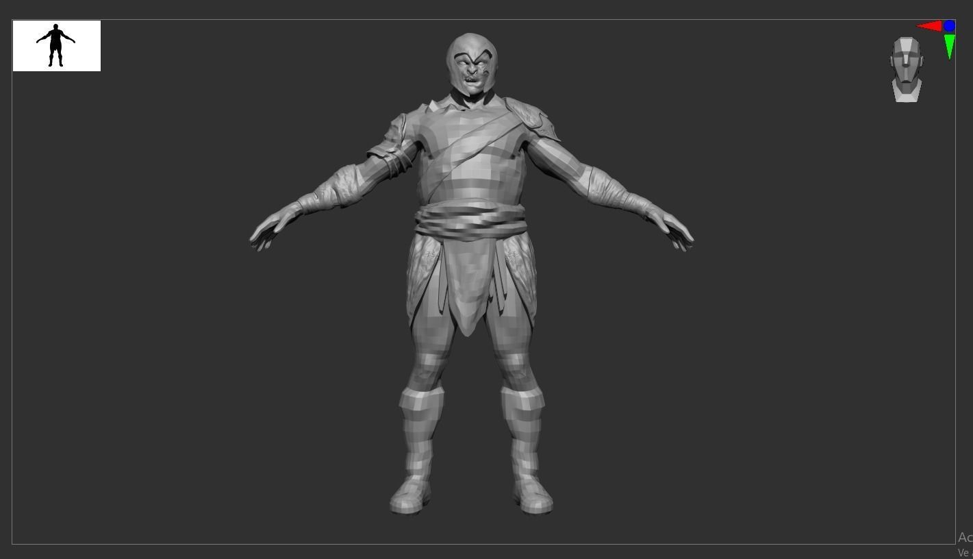 ORC MEDIEVAL ZBRUSH BLENDER Low-poly 3D model_6