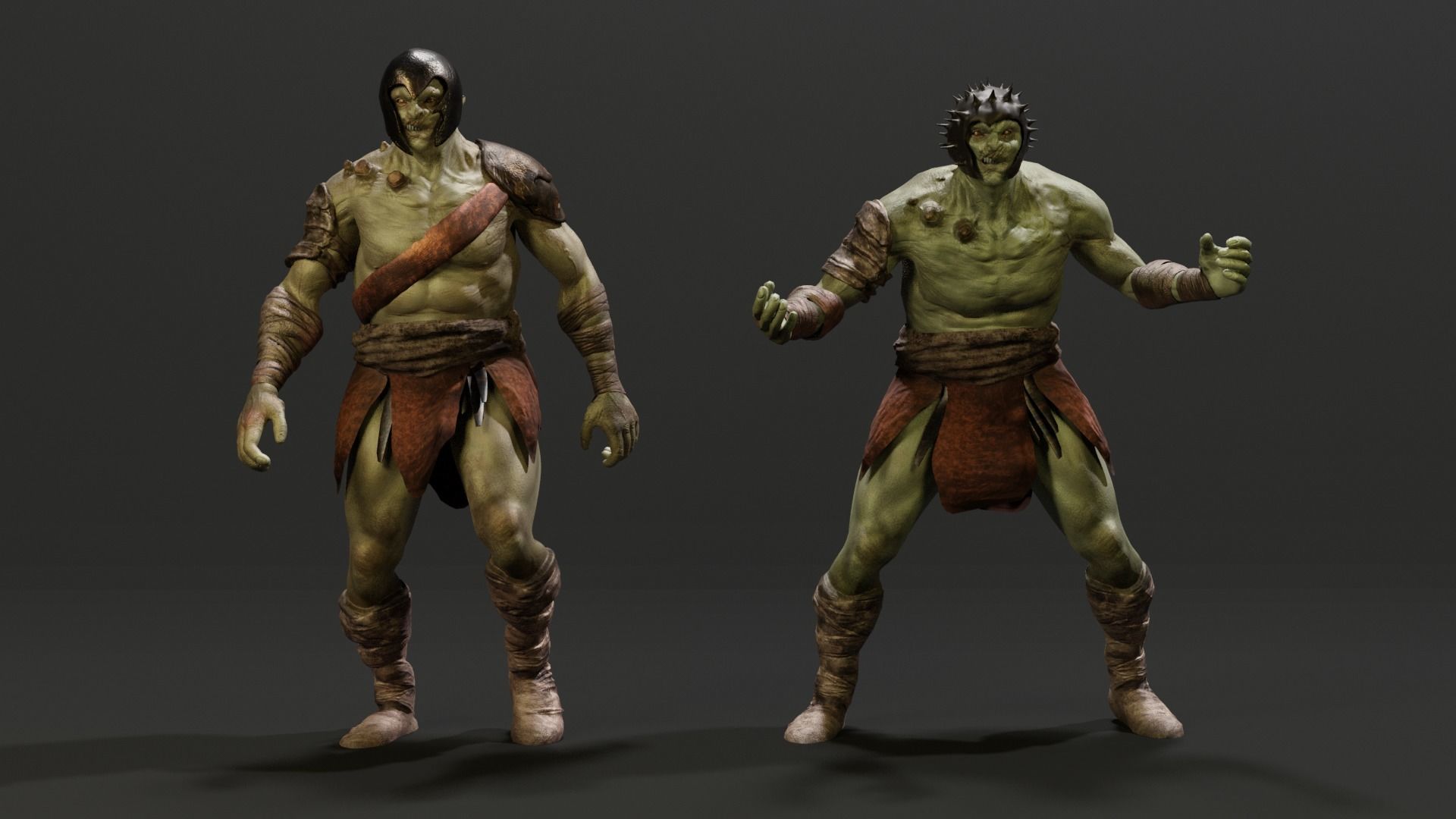 ORC MEDIEVAL ZBRUSH BLENDER Low-poly 3D model_2