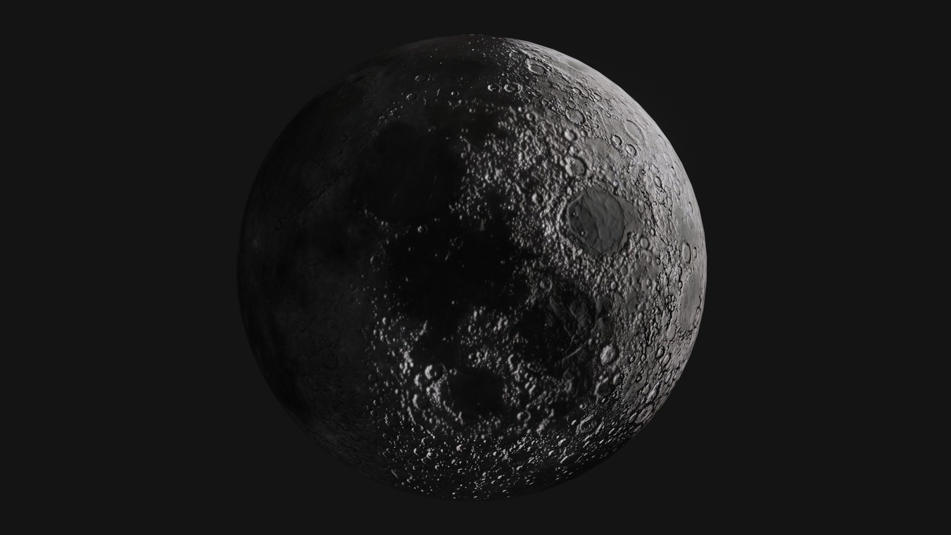 Photorealistic 3d Moon 8K Low-poly 3D model_14