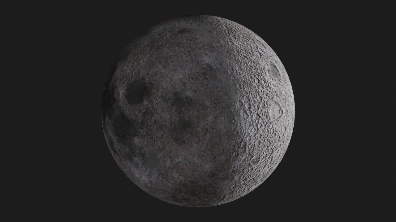 Photorealistic 3d Moon 8K Low-poly 3D model_3