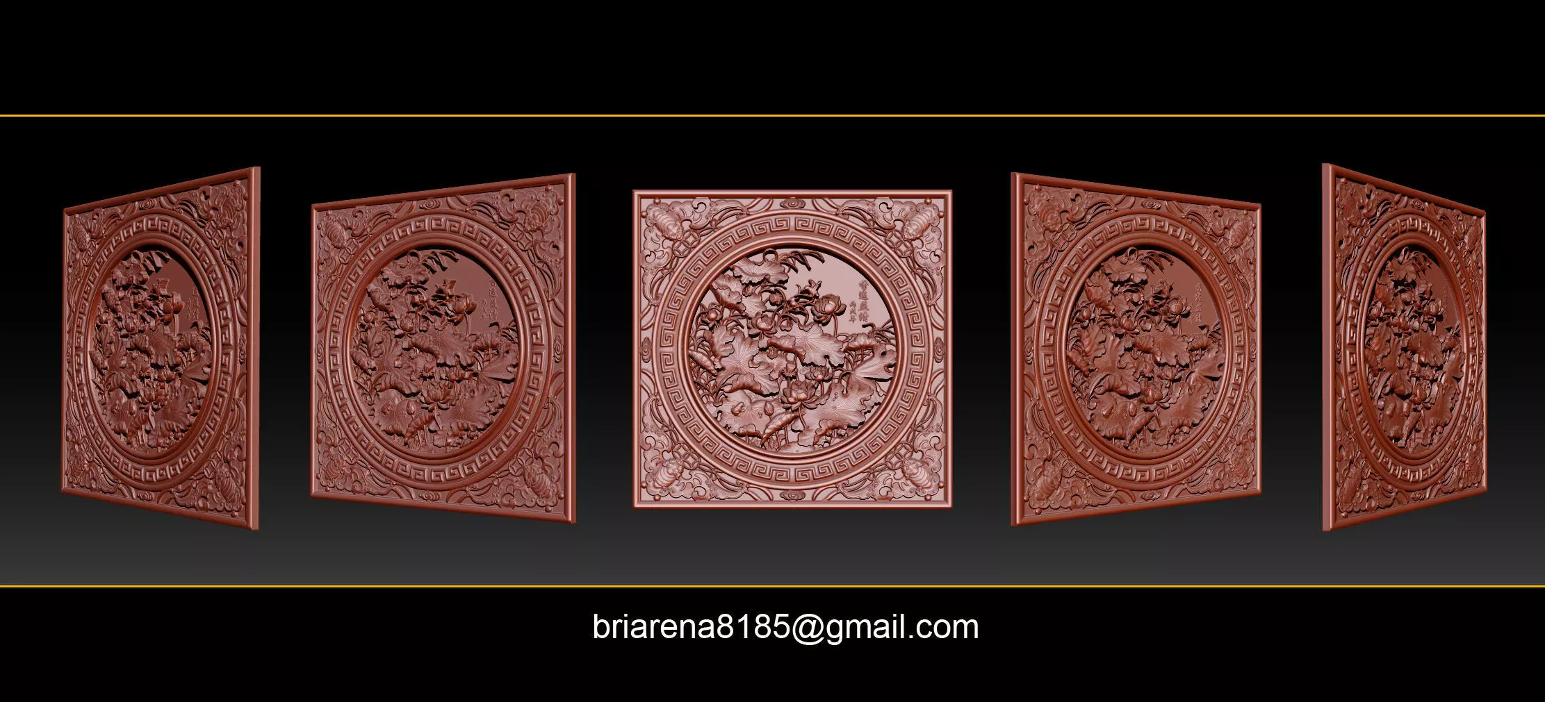 3D STL Models CNC Router - carved Mural Lotus 3D print model_0