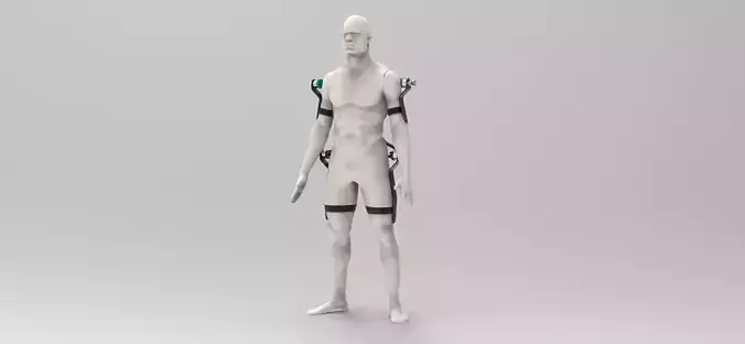 Mechanical assisted exoskeleton device 3D model
