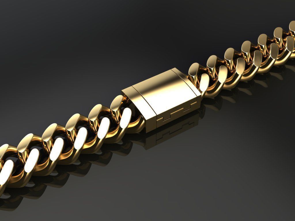Cuban Chain Bracelet Necklace Link SIZE 5MM Width 3D print model_3