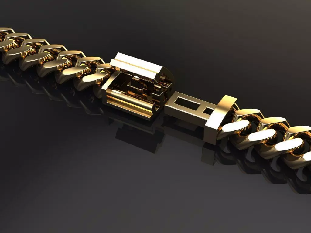 Cuban Chain Bracelet Necklace Link SIZE 5MM Width 3D print model_0