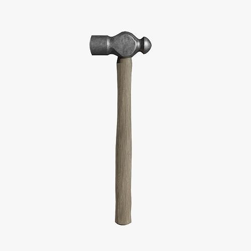 Hammer ball pein brushed Low-poly 3D model