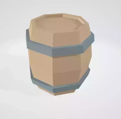 Low Poly Flat Shaded Barrel