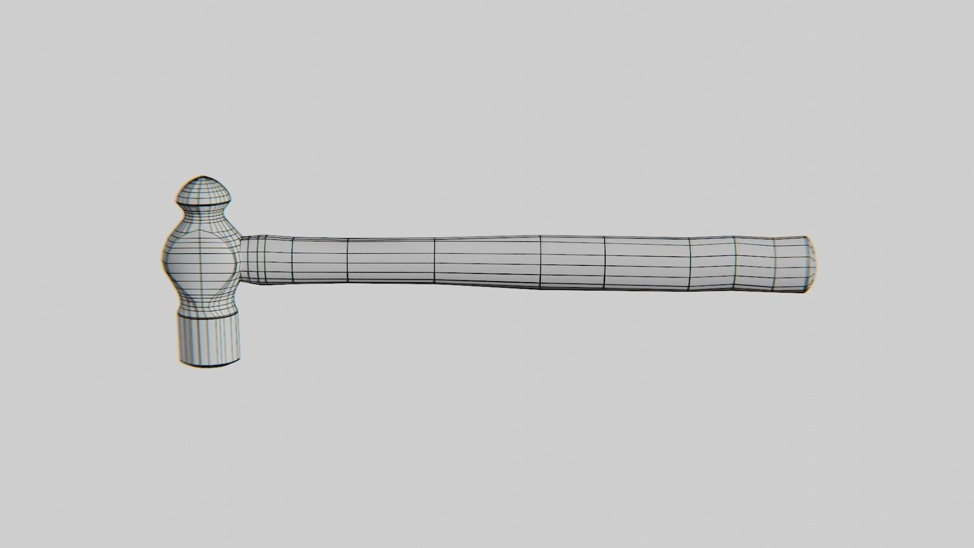 Hammer ball pein forged Low-poly 3D model_7