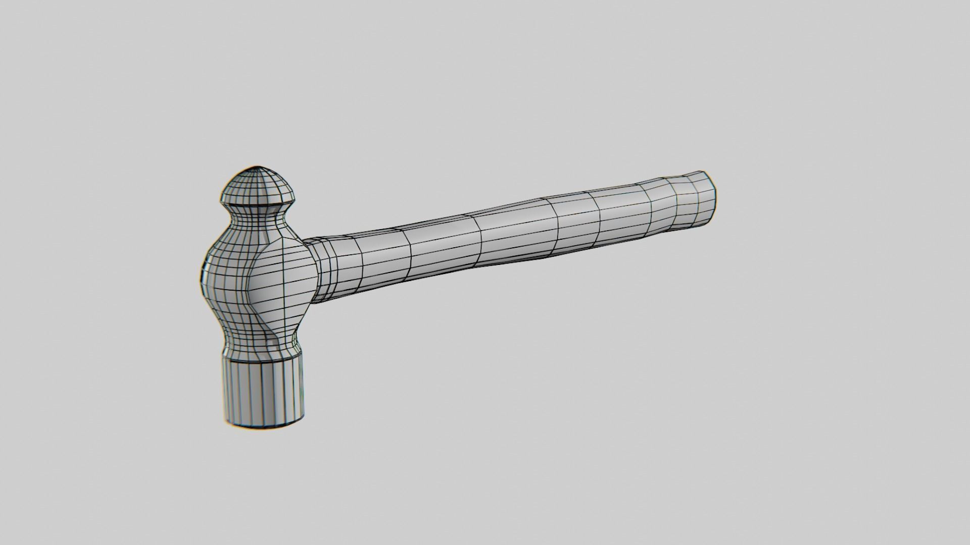 Hammer ball pein forged Low-poly 3D model_8