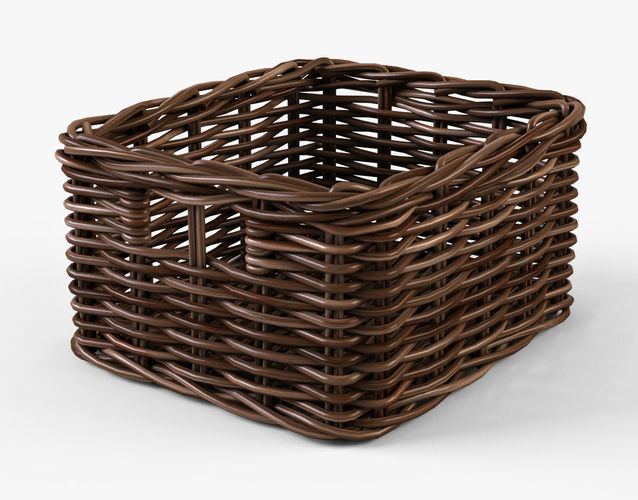 Wicker Basket 06 Brown 3D model