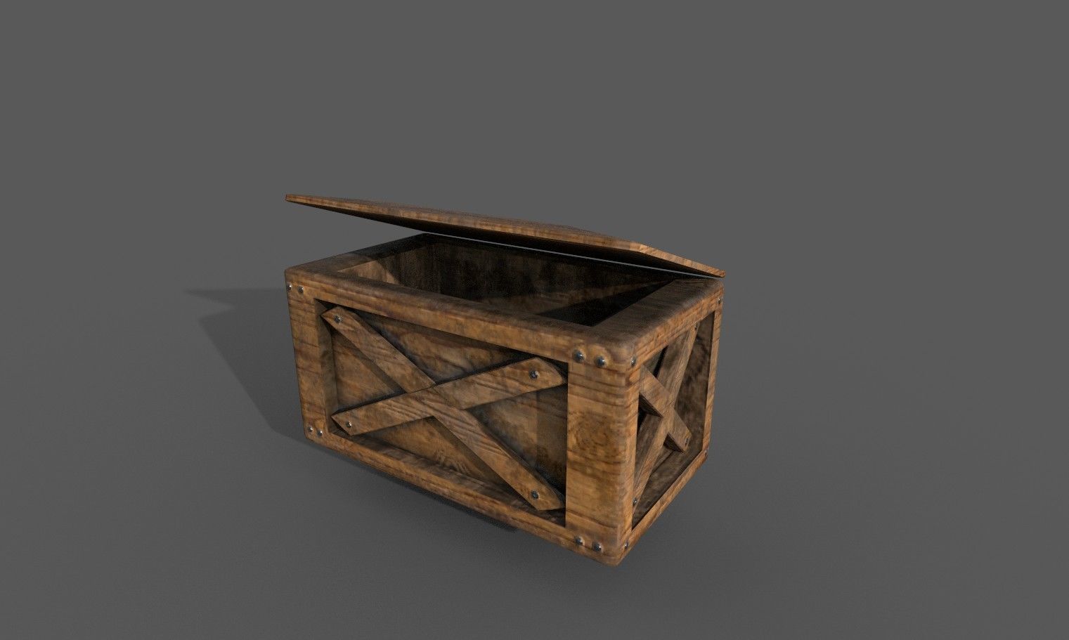 Wooden Crate Boxes Pack Low-poly 3D model_5