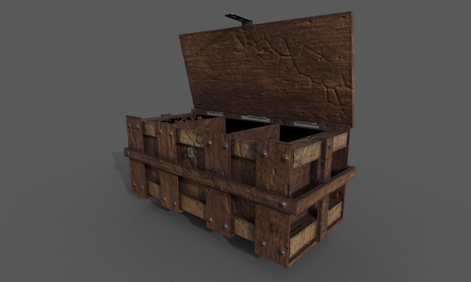 Wooden Crate Boxes Pack Low-poly 3D model_4