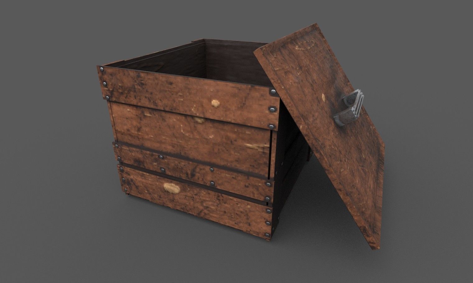 Wooden Crate Boxes Pack Low-poly 3D model_2