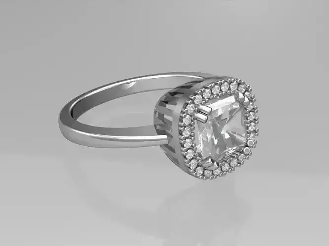 Engagement ring 1CT asher cut diamond