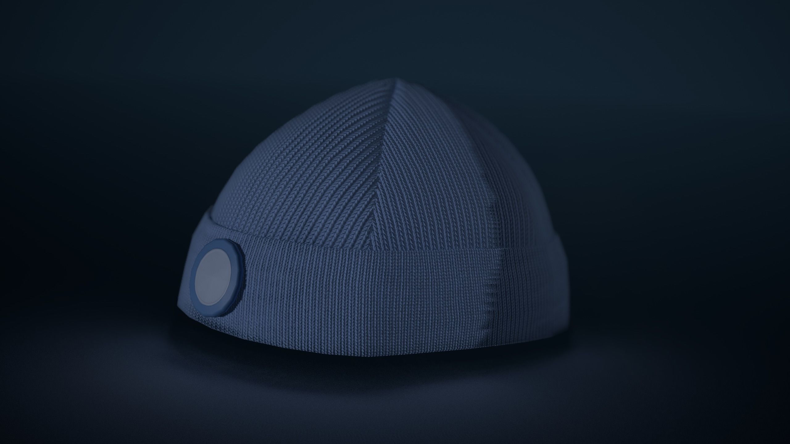 Blue Beanie Low-poly 3D model_9