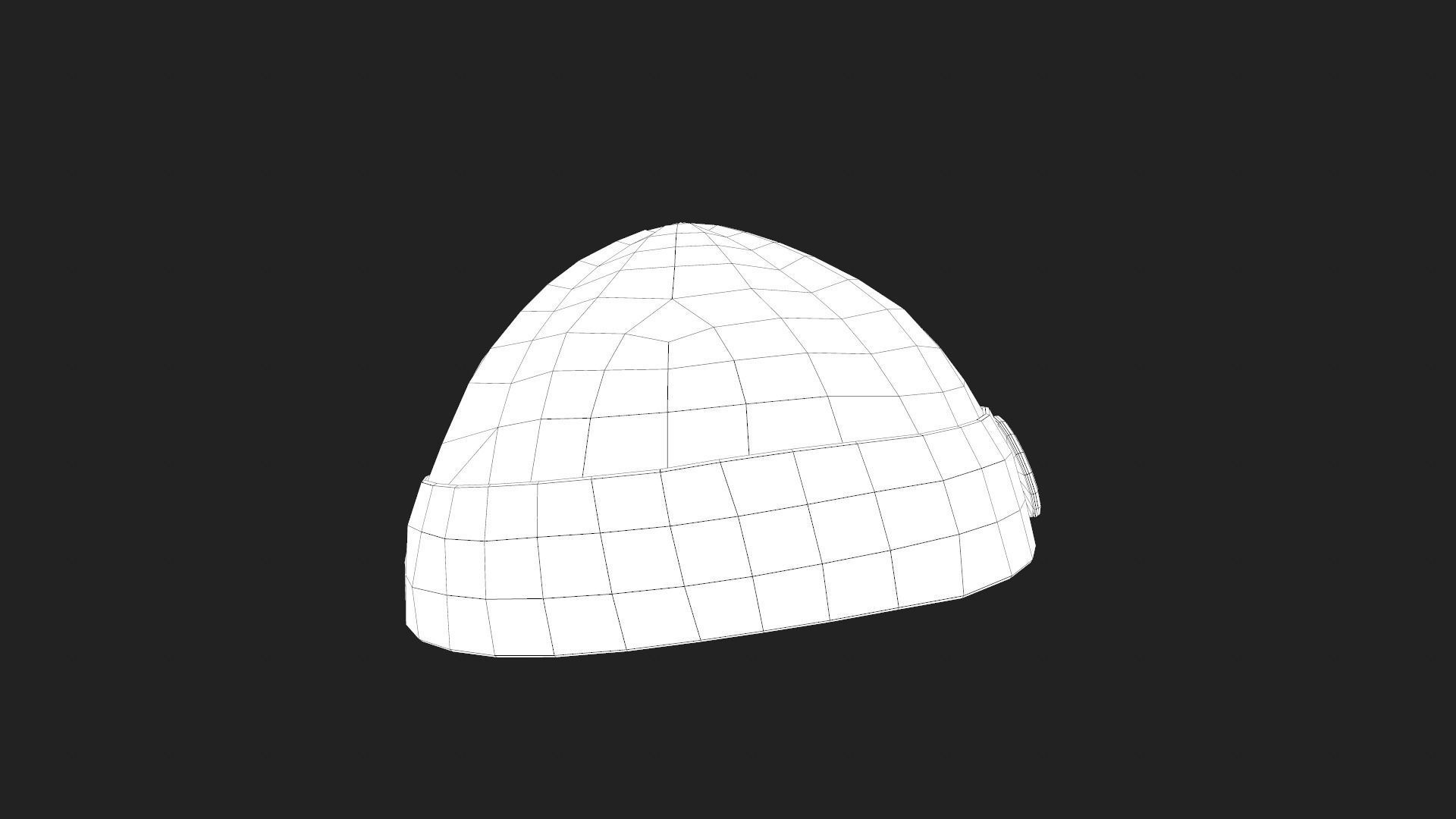 Blue Beanie Low-poly 3D model_12