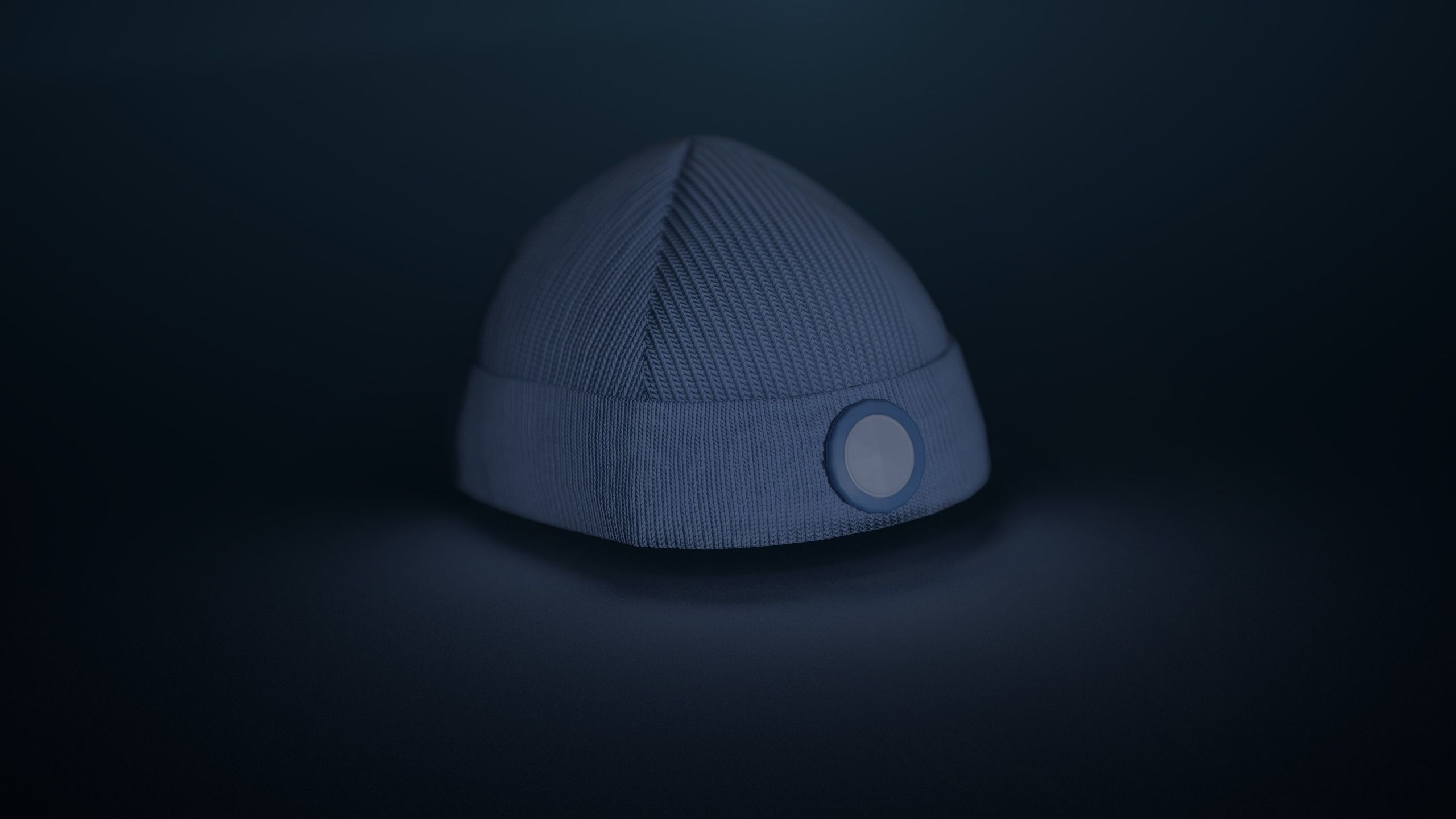 Blue Beanie Low-poly 3D model_7