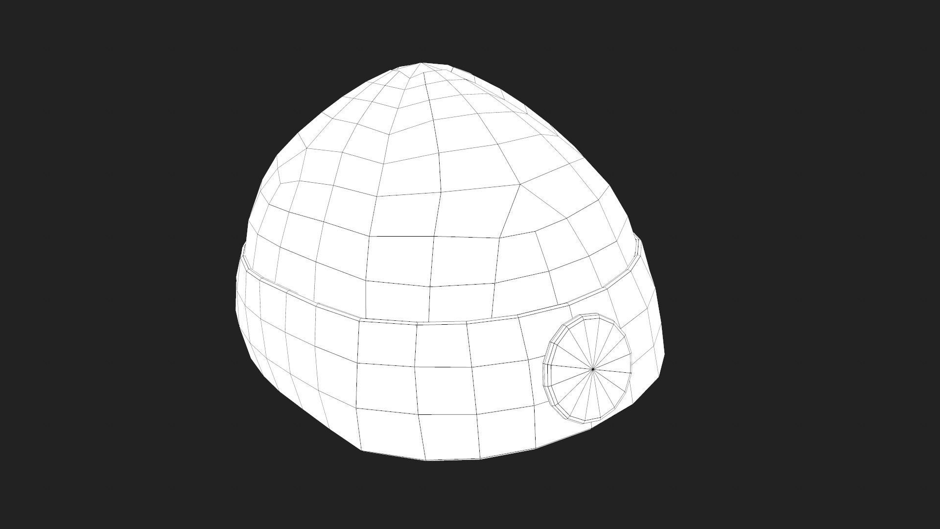 Blue Beanie Low-poly 3D model_14