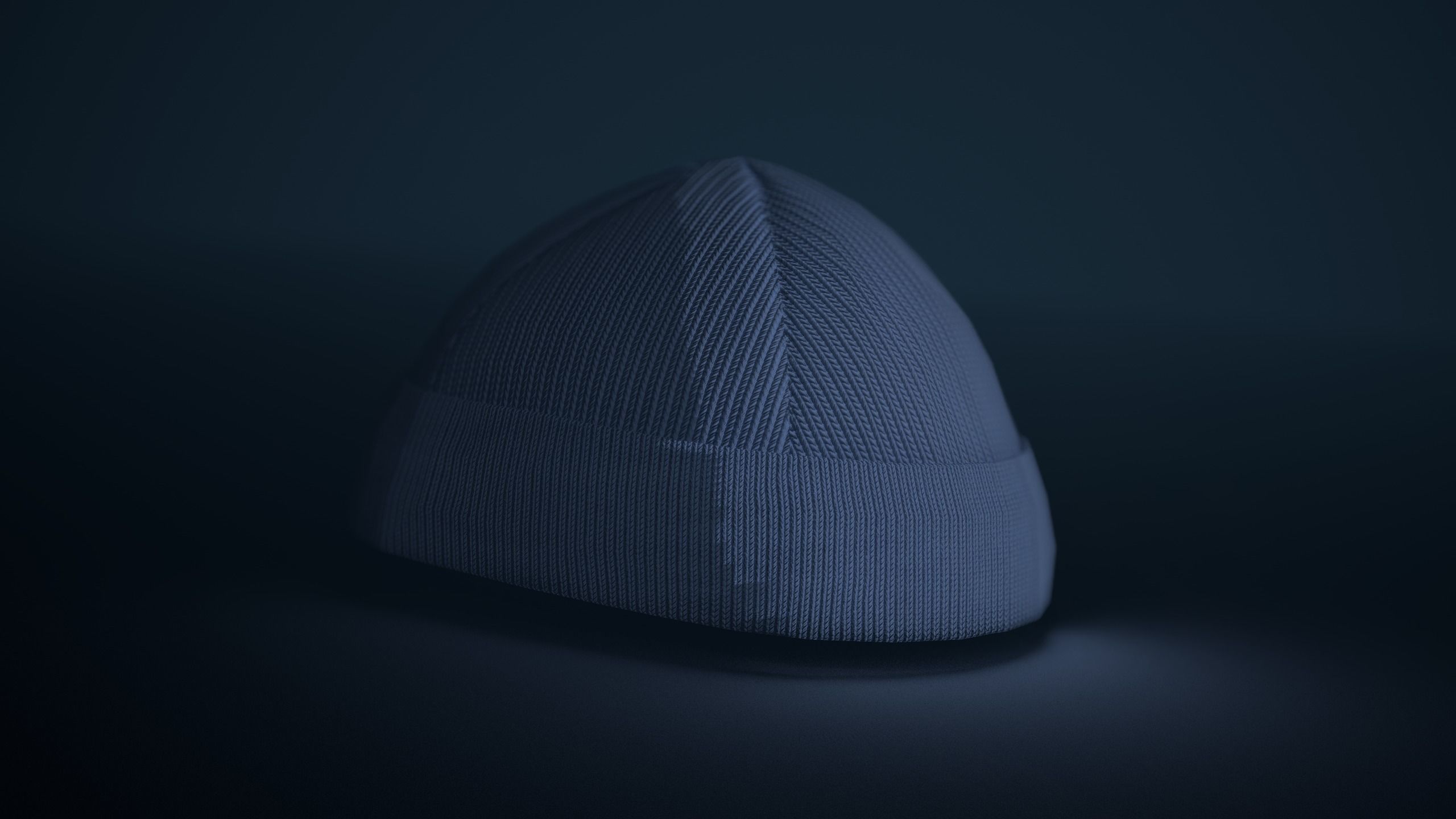Blue Beanie Low-poly 3D model_5