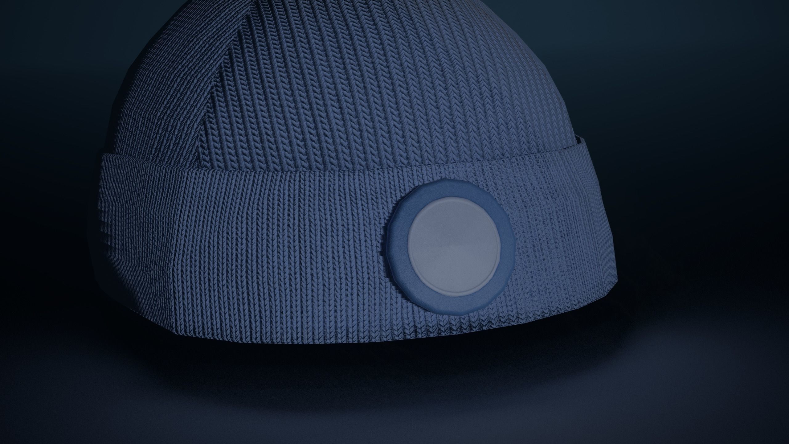 Blue Beanie Low-poly 3D model_6