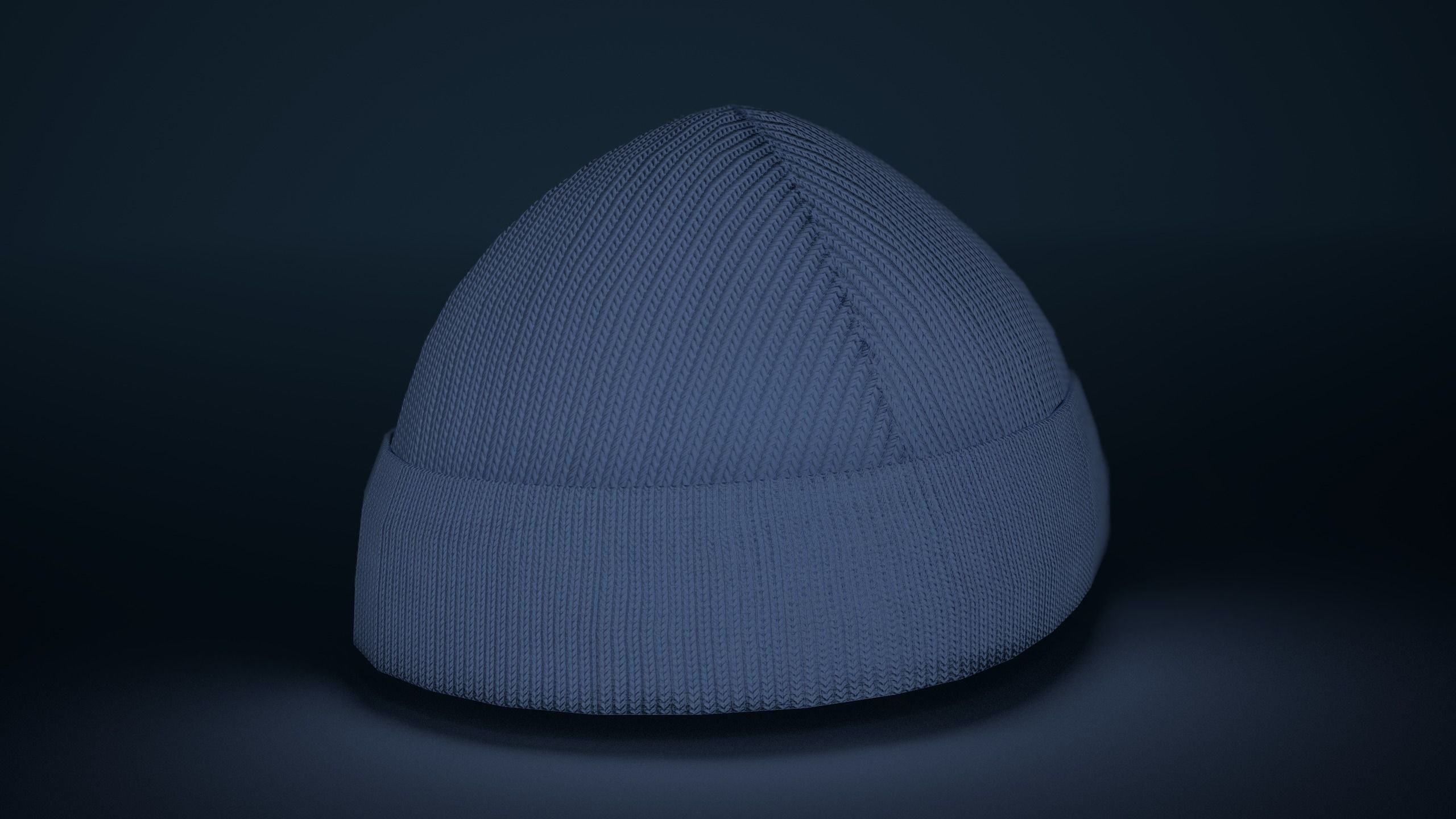 Blue Beanie Low-poly 3D model_11