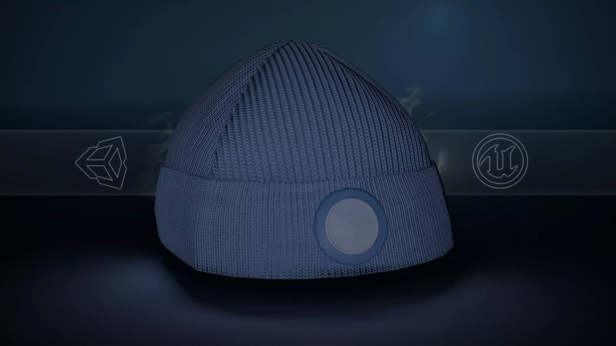 Blue Beanie Low-poly 3D model_0