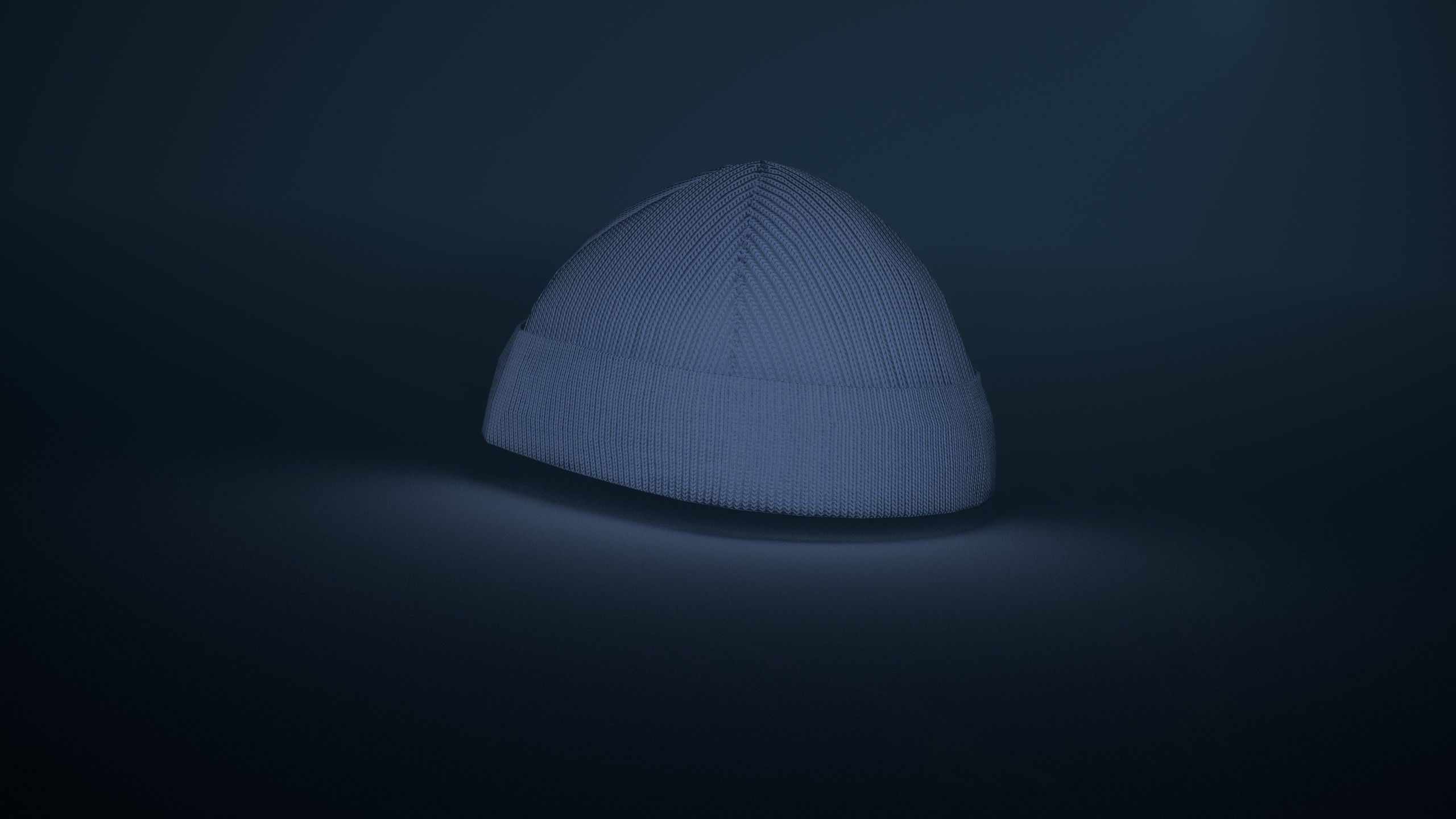 Blue Beanie Low-poly 3D model_4