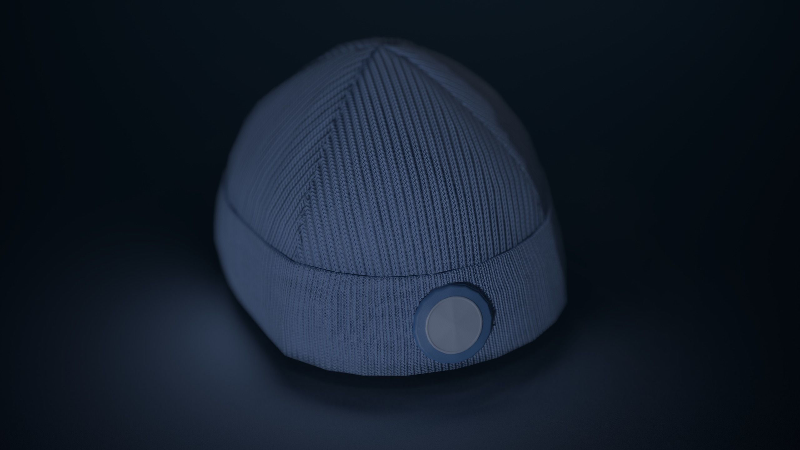 Blue Beanie Low-poly 3D model_2