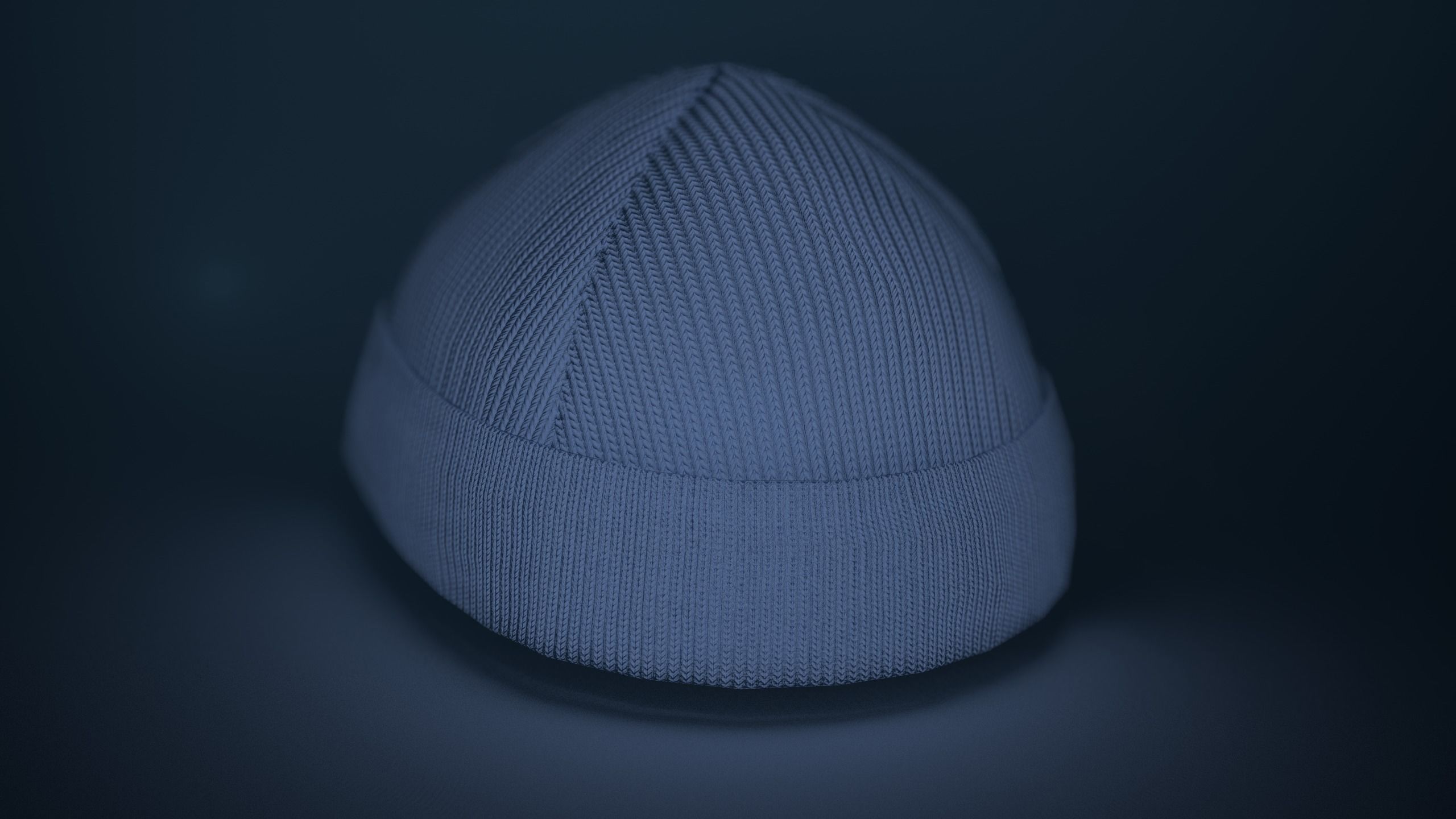 Blue Beanie Low-poly 3D model_1