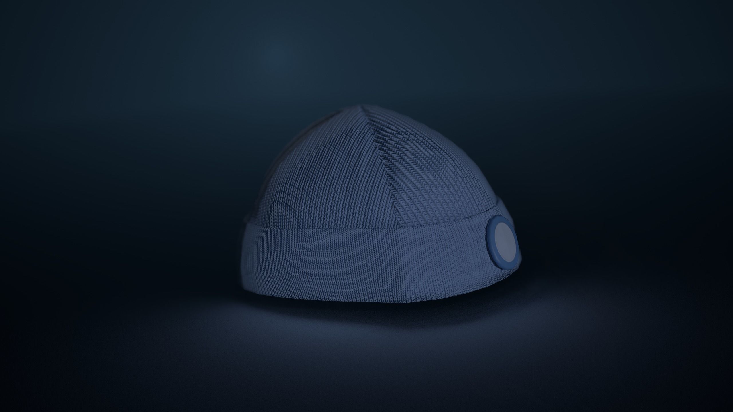 Blue Beanie Low-poly 3D model_10