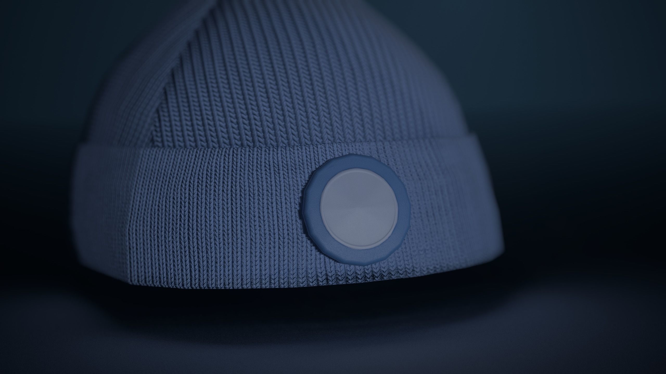 Blue Beanie Low-poly 3D model_3