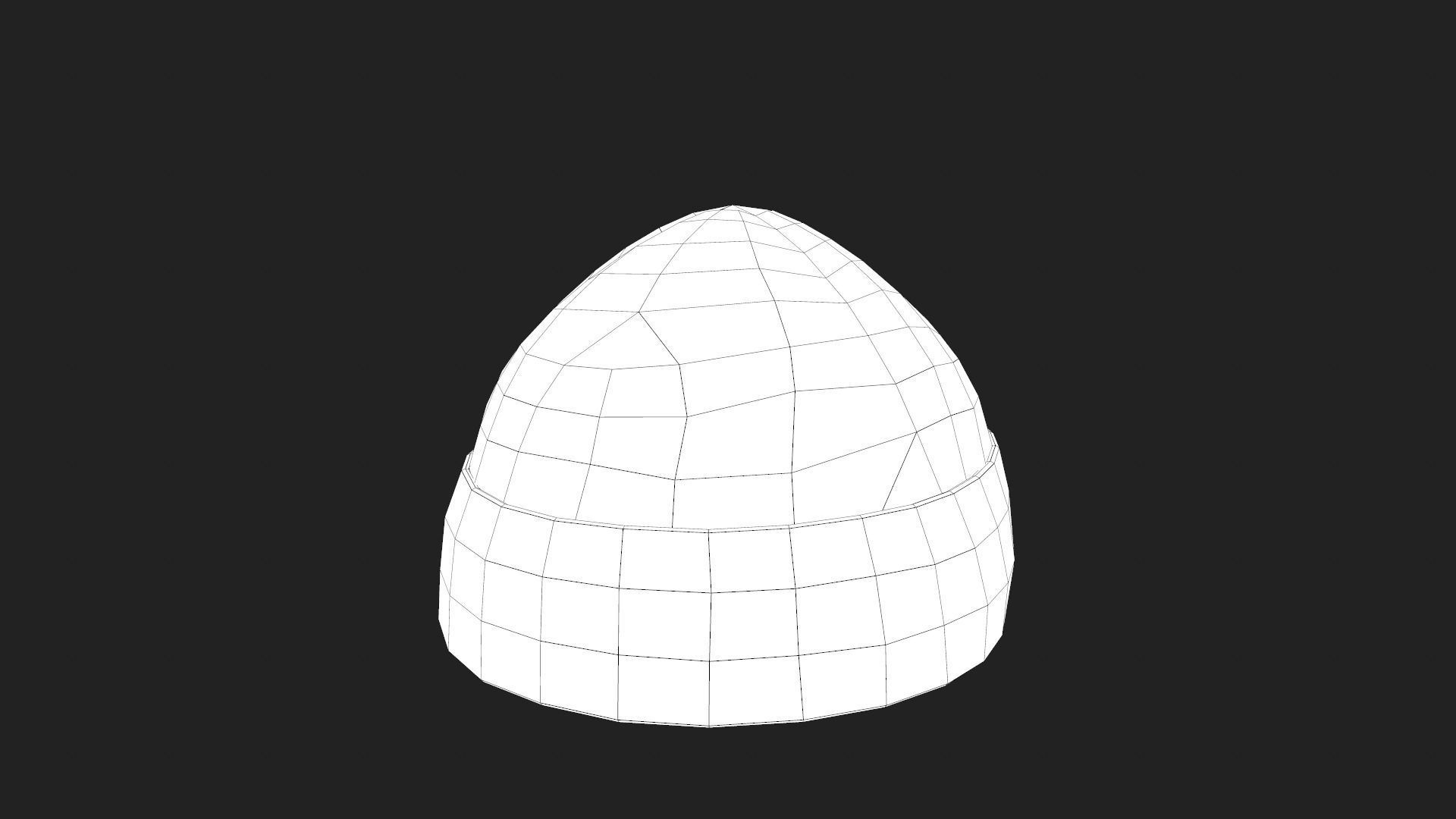 Blue Beanie Low-poly 3D model_16