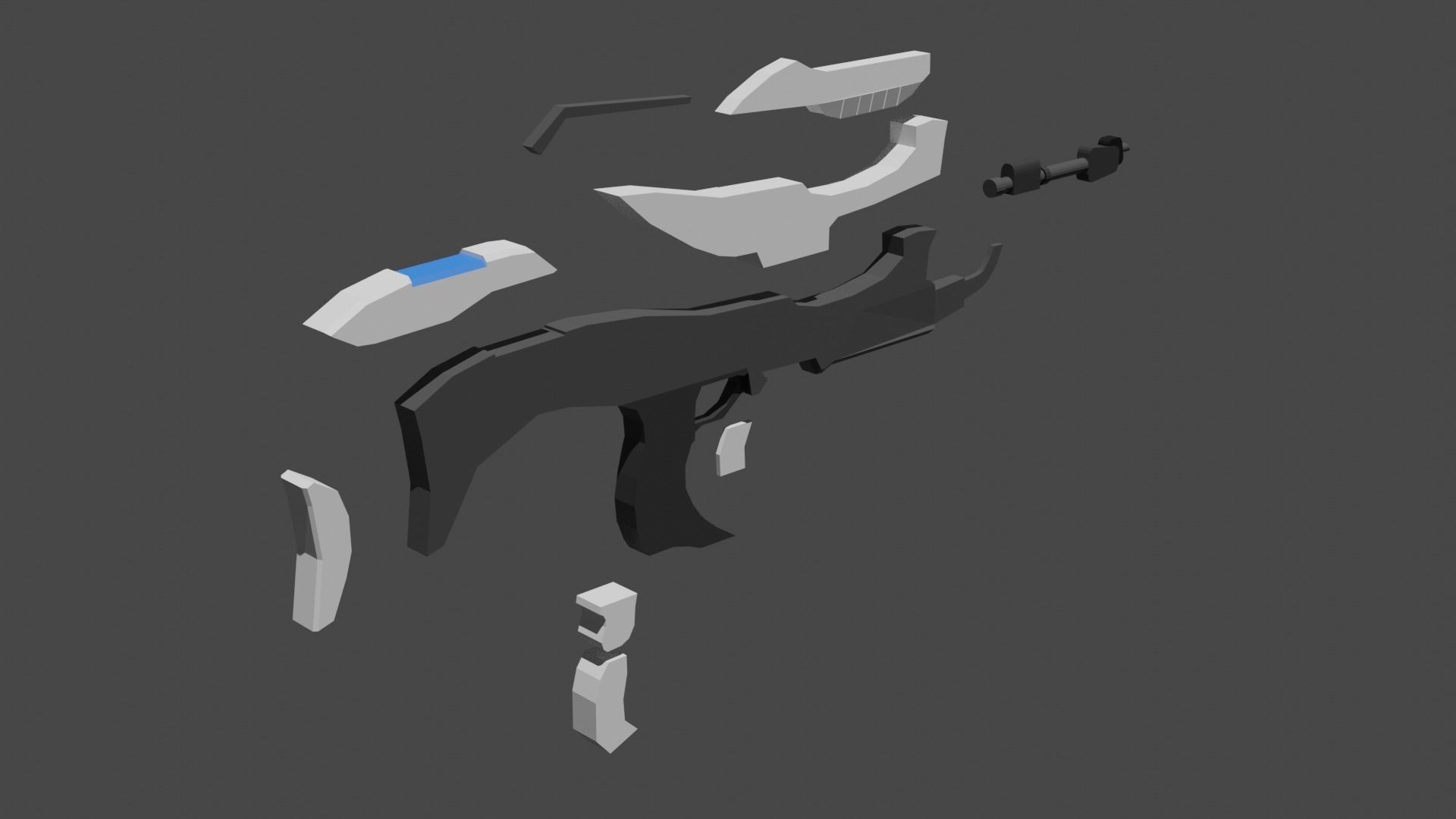 technological weapon Low-poly 3D model_2