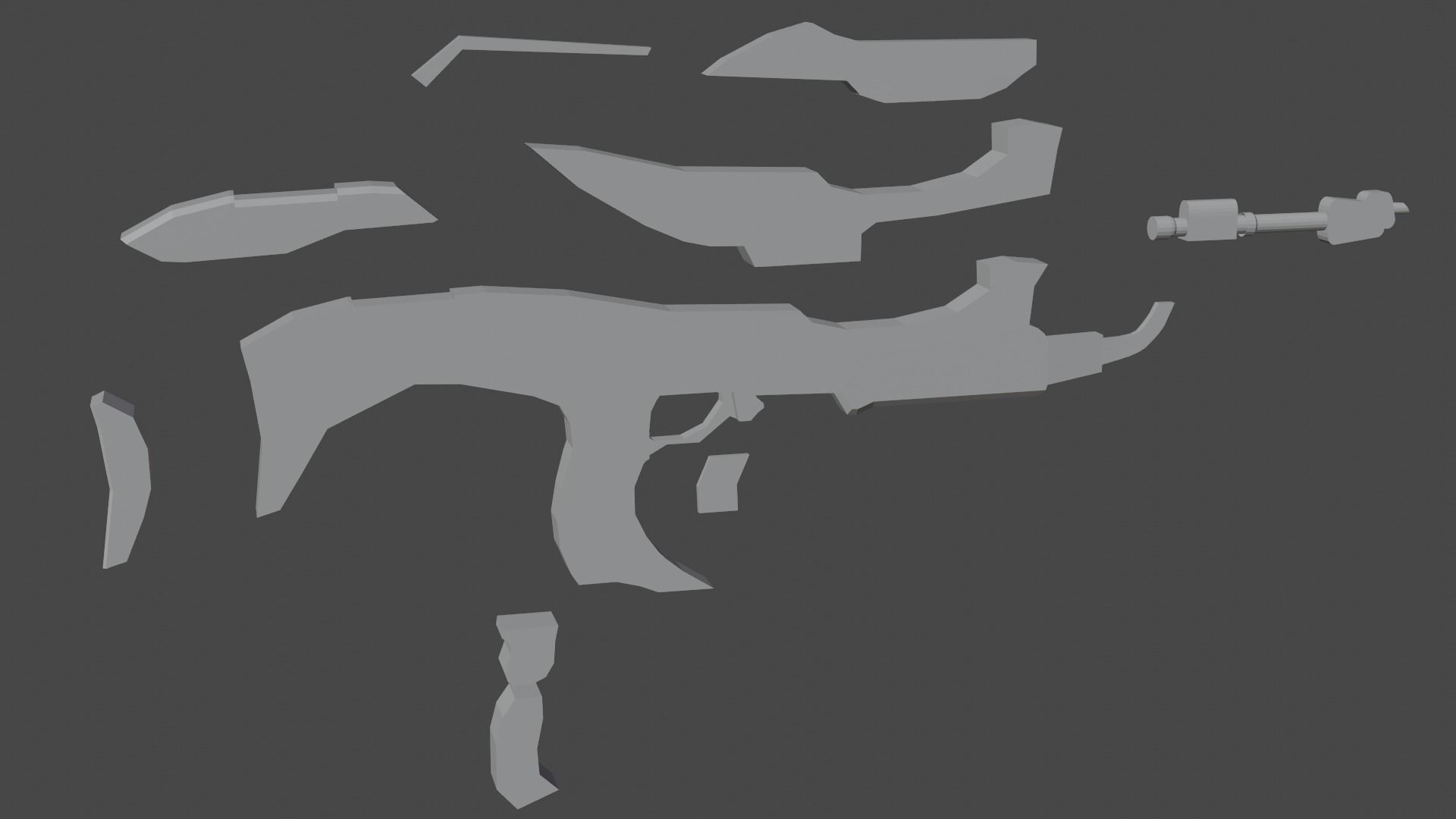 technological weapon Low-poly 3D model_8