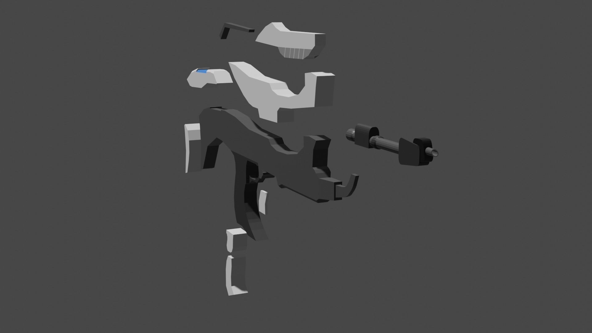 technological weapon Low-poly 3D model_3