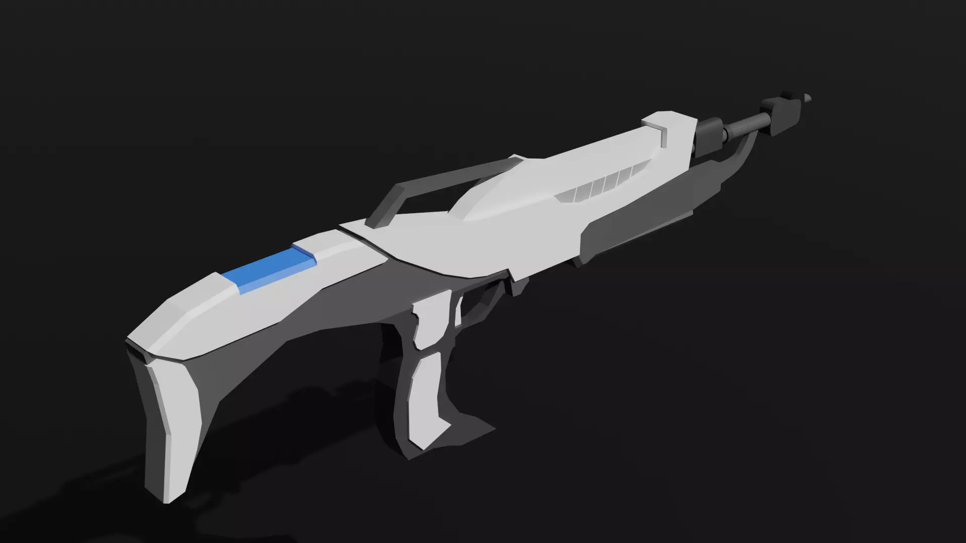 technological weapon Low-poly 3D model_0