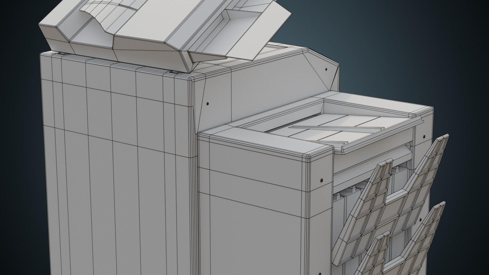 Photocopier 1A Low-poly 3D model_7