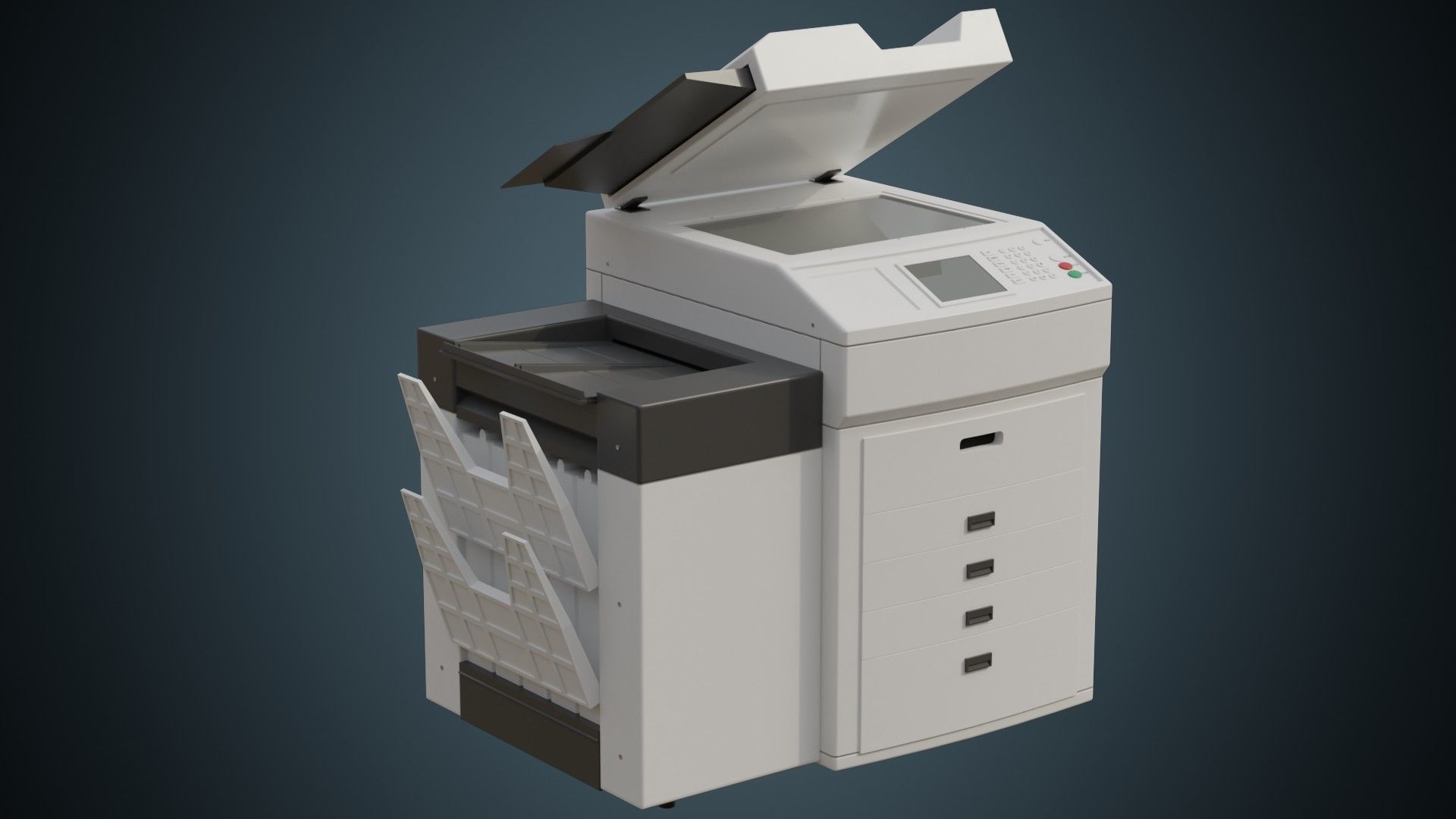 Photocopier 1A Low-poly 3D model_1