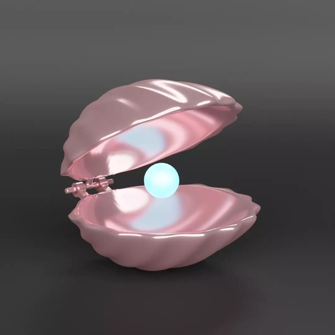 PEARL SHELL ring box for valentine gift 3D print model_0