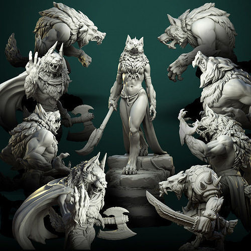 Werewolves bundle pre-supported  3D print model