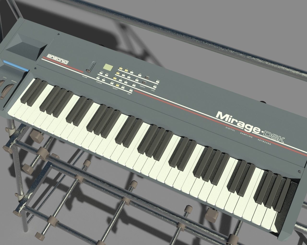 Mirage DSK Keyboard Low-poly 3D model_5