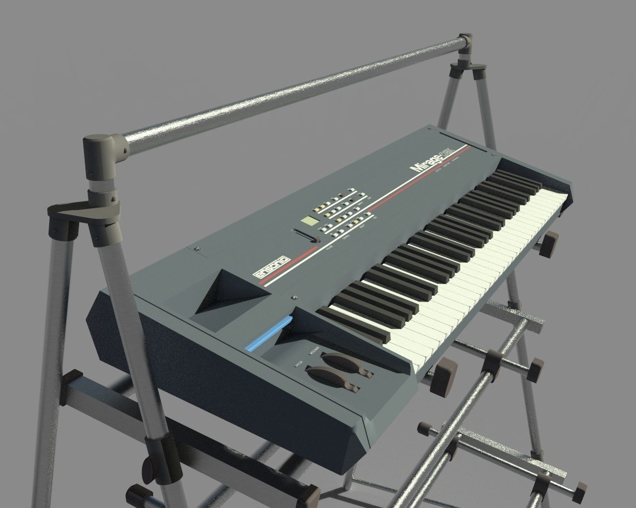 Mirage DSK Keyboard Low-poly 3D model_6