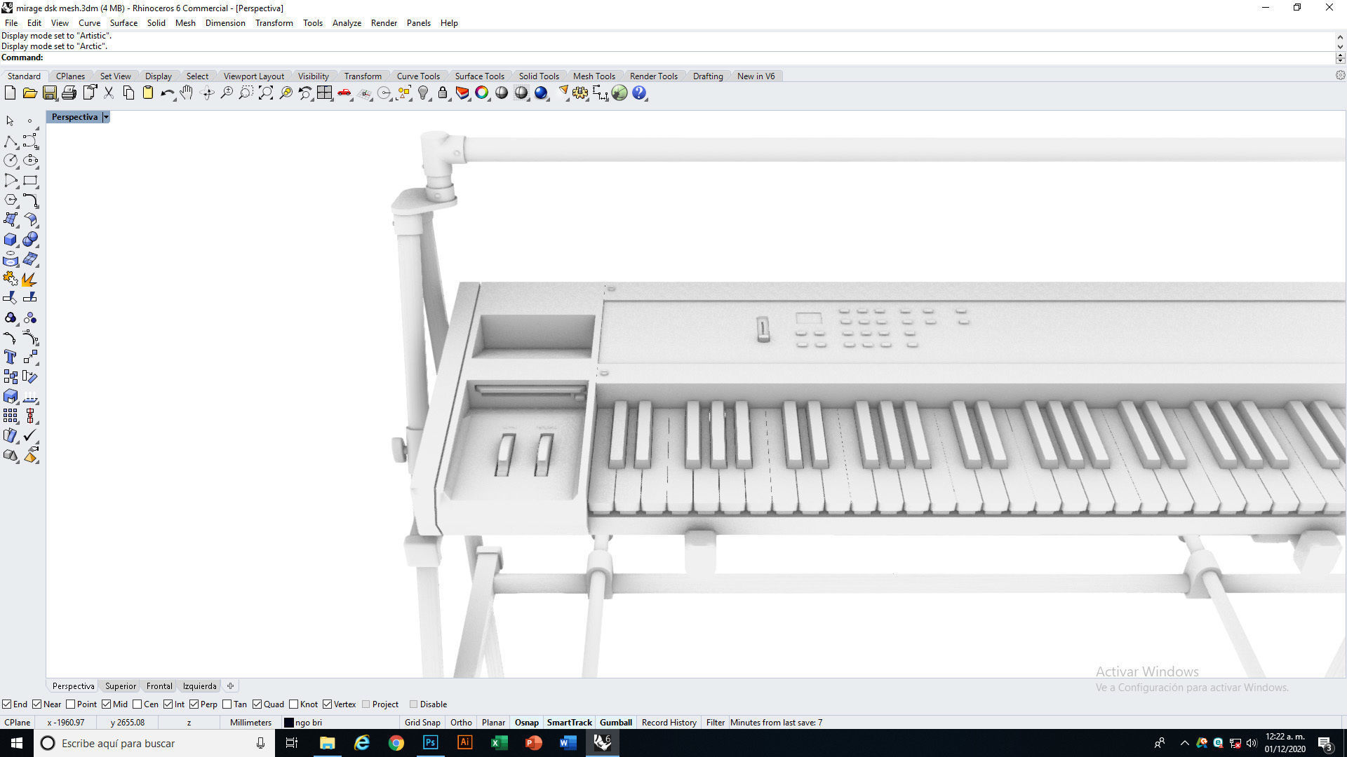 Mirage DSK Keyboard Low-poly 3D model_17