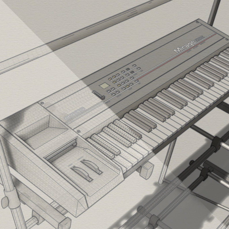 Mirage DSK Keyboard Low-poly 3D model_24