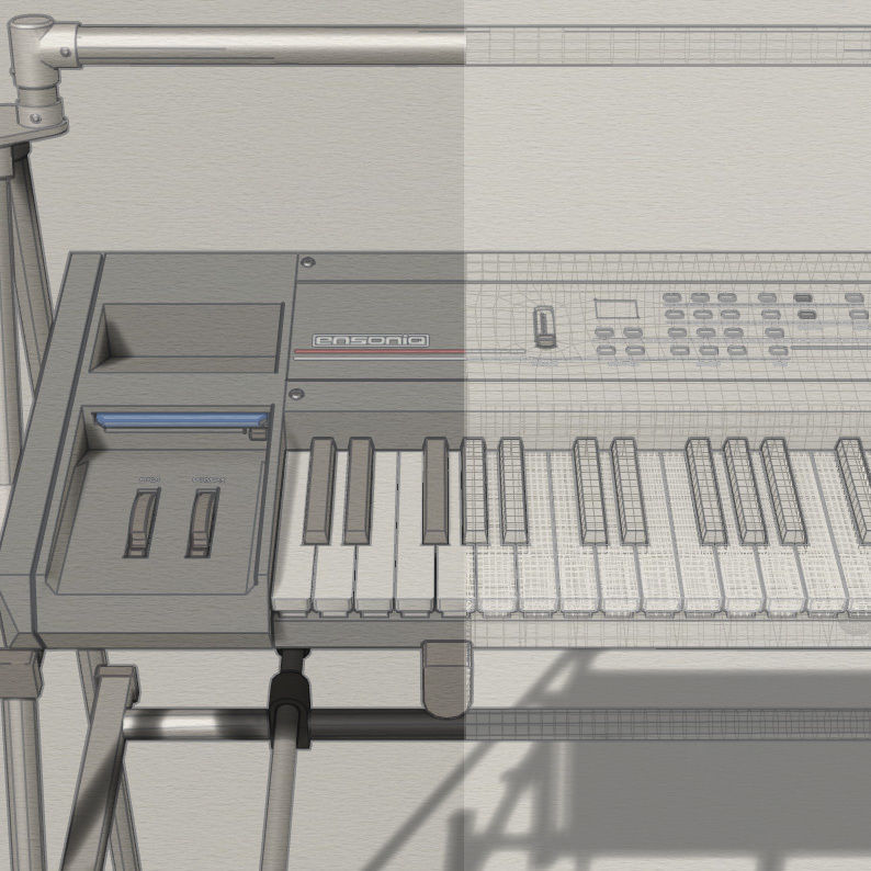 Mirage DSK Keyboard Low-poly 3D model_23