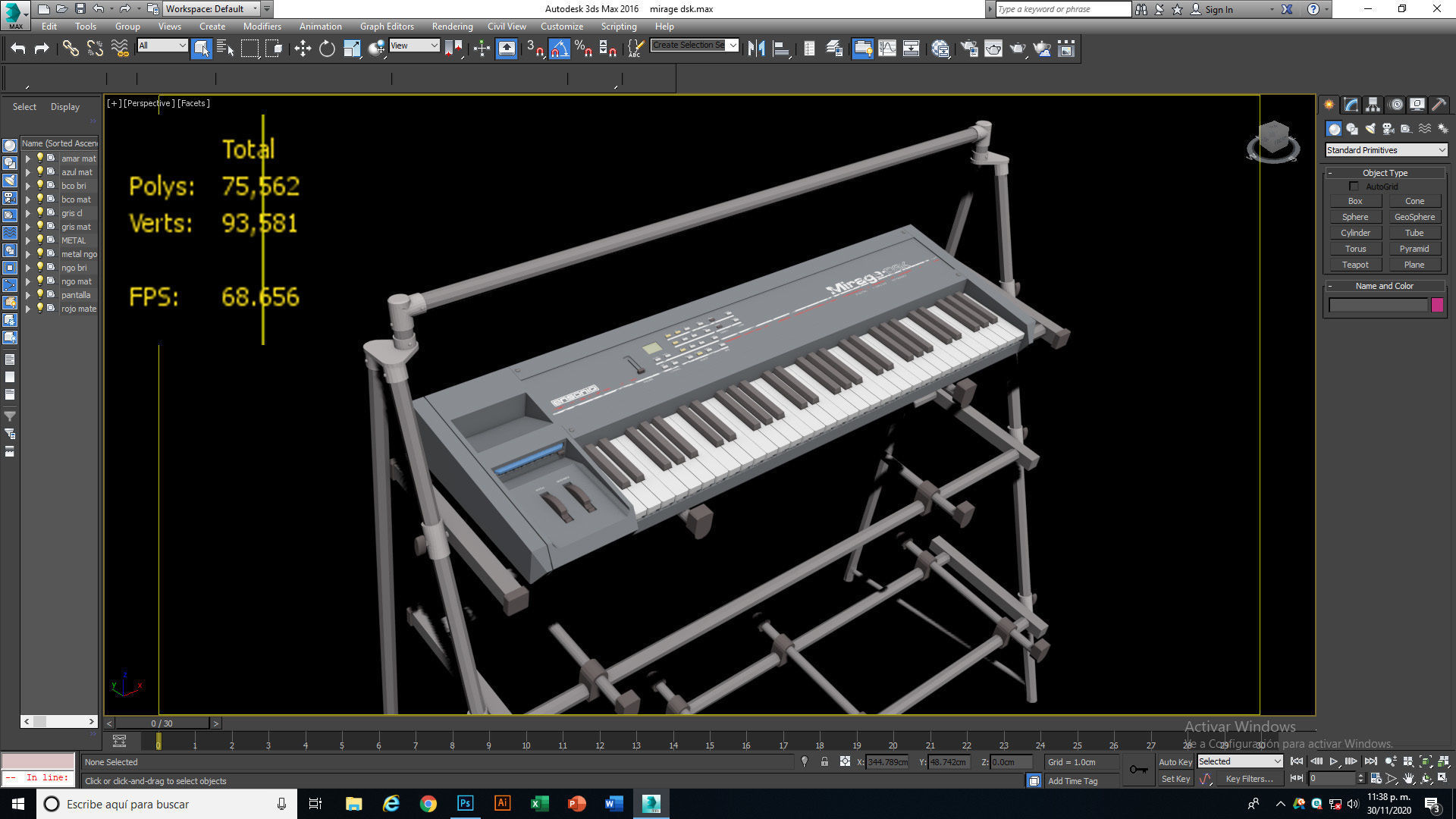 Mirage DSK Keyboard Low-poly 3D model_7