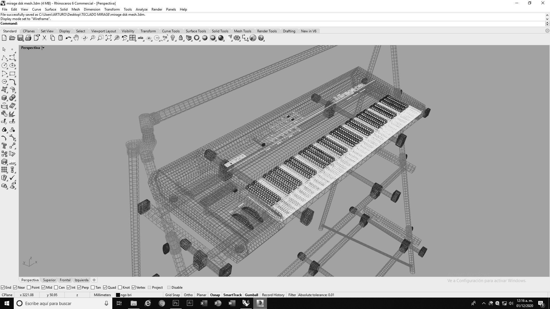 Mirage DSK Keyboard Low-poly 3D model_10